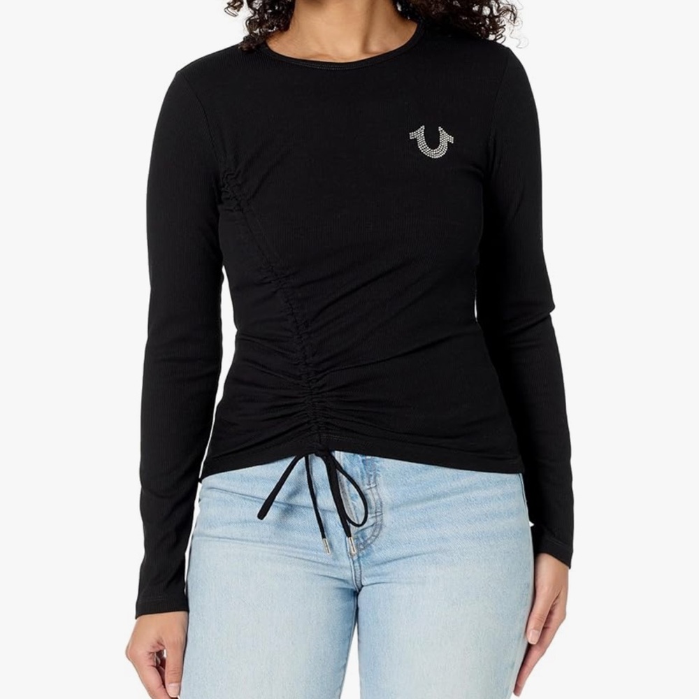 True Religion Jet Black Long Sleeve Top